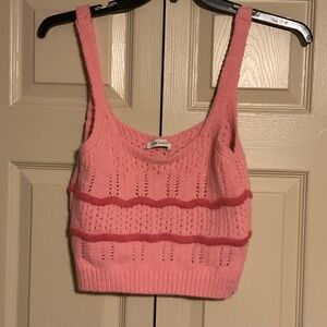 LCW Casual Pink Knit Crop Top. Medium